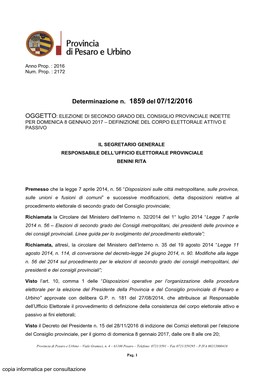 Determina 1859 Corpo Elettorale Attivo E Passivo 1