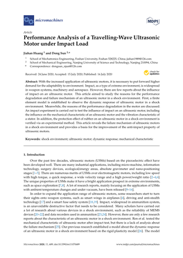 Performance Analysis of a Travelling-Wave Ultrasonic Motor Under Impact Load