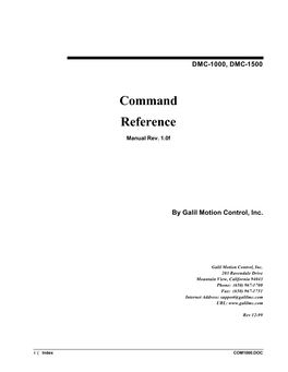 The Galil Command Reference