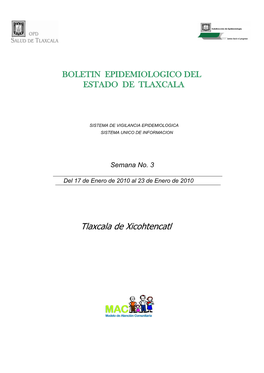 Boletin Epidemiologico Del Estado De Tlaxcala