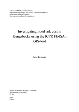 Investigating Flood Risk Cost in Kungsbacka Using the ICPR Florian GIS-Tool