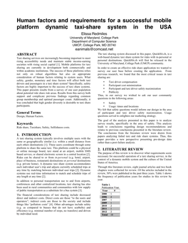 Human Factors and Requirements for a Successful Mobile Platform Dynamic