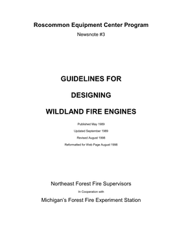 Guidelines for Designing Wildland Fire Engines