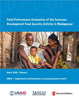 Final Performance Evaluation of the Fararano Development Food Security Activity in Madagascar