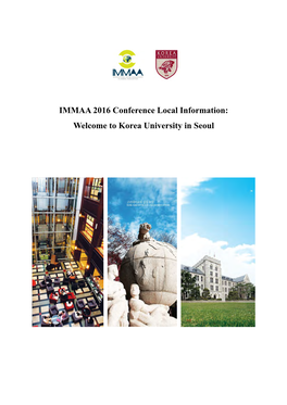 IMMAA 2016 Conference Local Information: Welcome to Korea University in Seoul