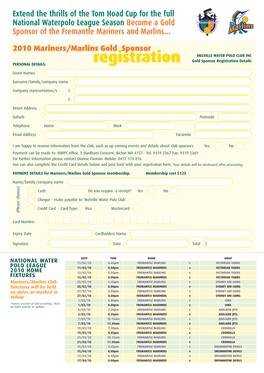 Registration Gold Sponsor Registration Details PERSONAL DETAILS