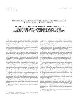 Continental Shelf and Slope Geomorphology: Marine Slumping and Hyperpycnal Flows (Sardinian Southern Continental Margin, Italy)