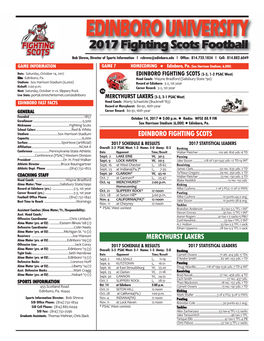 EDINBORO UNIVERSITY 2017 Fighting Scots Football