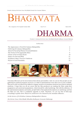 Bhagavata Dharma – the E- Magazine of Sri Gopinath Gaudiya Math Page | 2