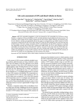 Life Cycle Assessment of LPG and Diesel Vehicles in Korea