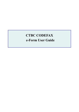 CTBC CODEFAX E-Form User Guide