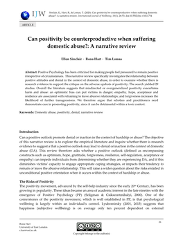 Can Positivity Be Counterproductive When Suffering Domestic Abuse?: a Narrative Review