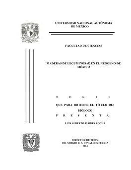 Maderas De Leguminosae En El Neógeno De México