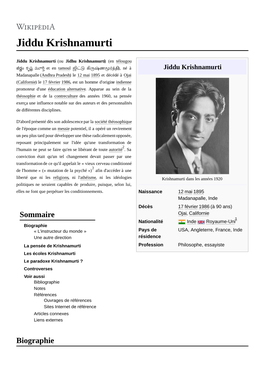 Jiddu Krishnamurti