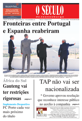 Fronteiras Entre Portugal E Espanha Reabriram TAP Não Vai Ser