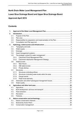 North Drain Water Level Management Plan Lower Brue Drainage Board