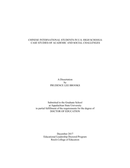 Chinese International Students in U.S. High Schools: Case Studies of Academic and Social Challenges