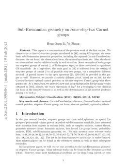 Sub-Riemannian Geometry on Some Step-Two Carnot Groups