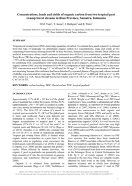 Concentrations, Loads and Yields of Organic Carbon from Two Tropical Peat Swamp Forest Streams in Riau Province, Sumatra, Indonesia