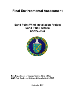 DOE/EA-1584: Final Environmental Assessment for Sand Point
