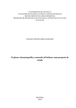 O Gênero Cinematográfico Commedia All'italiana