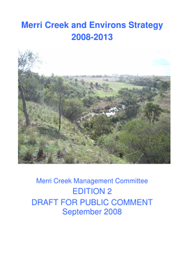 Merri Creek and Environs Strategy 2008-2013