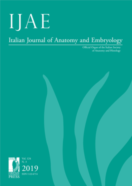 Italian Journal of Anatomy and Embryology Official Organ of the Italian Society of Anatomy and Histology