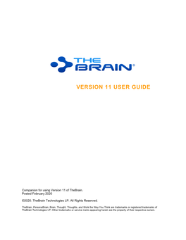Thebrain 11 User Guide I Table of Contents