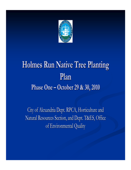 Holmes Run Native Tree Planting Program