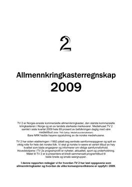 Allmennkringkasterregnskap Fra TV 2 for 2009