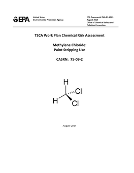 TSCA Work Plan Chemical Risk Assessment: Methylene Chloride