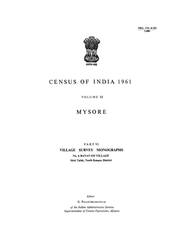 Village Survey Monographs, Banavasi, No-6, Part VI, Vol-XI