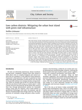 Mitigating the Urban Heat Island with Green Roof Infrastructure Steffen Lehmann ⇑