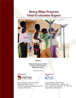 Beoog Biiga Program Final Evaluation Report