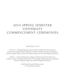 2014 Spring Semester University Commencement Ceremonies