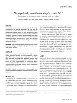 Femoral Nerve Neuropathy After the Psoas Hitch Procedure