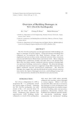 Overview of Building Damages in 921 Chi-Chi Earthquake