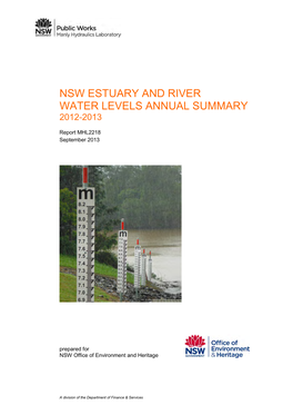 Nsw Estuary and River Water Levels Annual Summary 2012-2013