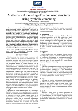 Mathematical Modeling of Carbon Nano Structures Using Symbolic