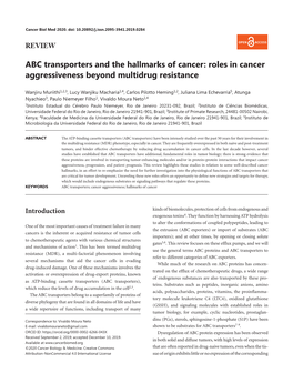 ABC Transporters and the Hallmarks of Cancer: Roles in Cancer Aggressiveness Beyond Multidrug Resistance
