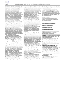 Federal Register/Vol. 83, No. 76/Thursday, April 19, 2018/Notices