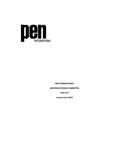 Pen International Writers in Prison Committee Case List
