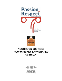 “Bourbon Justice: How Whiskey Law Shaped America”