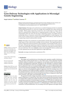 Gene Delivery Technologies with Applications in Microalgal Genetic Engineering