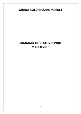 Ghana Fixed Income Market Summary of Status Report