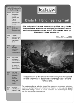 Blists Hill Engineering Trail Numbers on Bones Lead Stor Y H Eadline