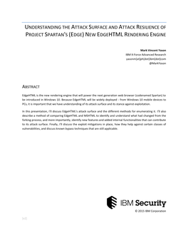 Attack Surface for Project Spartan's Edgehtml Rendering Engine