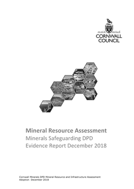 Mineral Resource and Infrastructure Assessment 1 Adoption December 2018