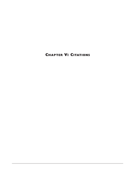 Chapter V: Citations
