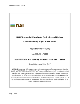 USAID Indonesia Urban Water Sanitation and Hygiene Penyehatan